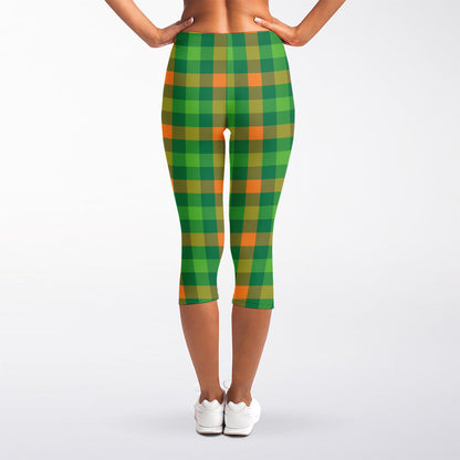 Irish Buffalo Check Pattern Print Women's Capri Leggings