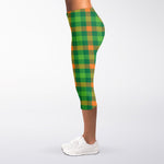 Irish Buffalo Check Pattern Print Women's Capri Leggings