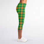 Irish Buffalo Check Pattern Print Women's Capri Leggings