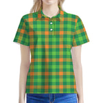Irish Buffalo Check Pattern Print Women's Polo Shirt