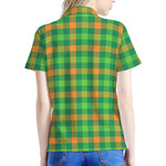 Irish Buffalo Check Pattern Print Women's Polo Shirt