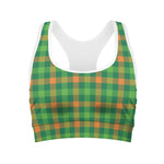 Irish Buffalo Check Pattern Print Women's Sports Bra