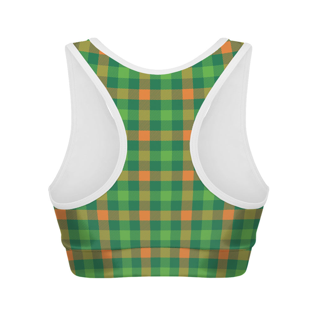 Irish Buffalo Check Pattern Print Women's Sports Bra