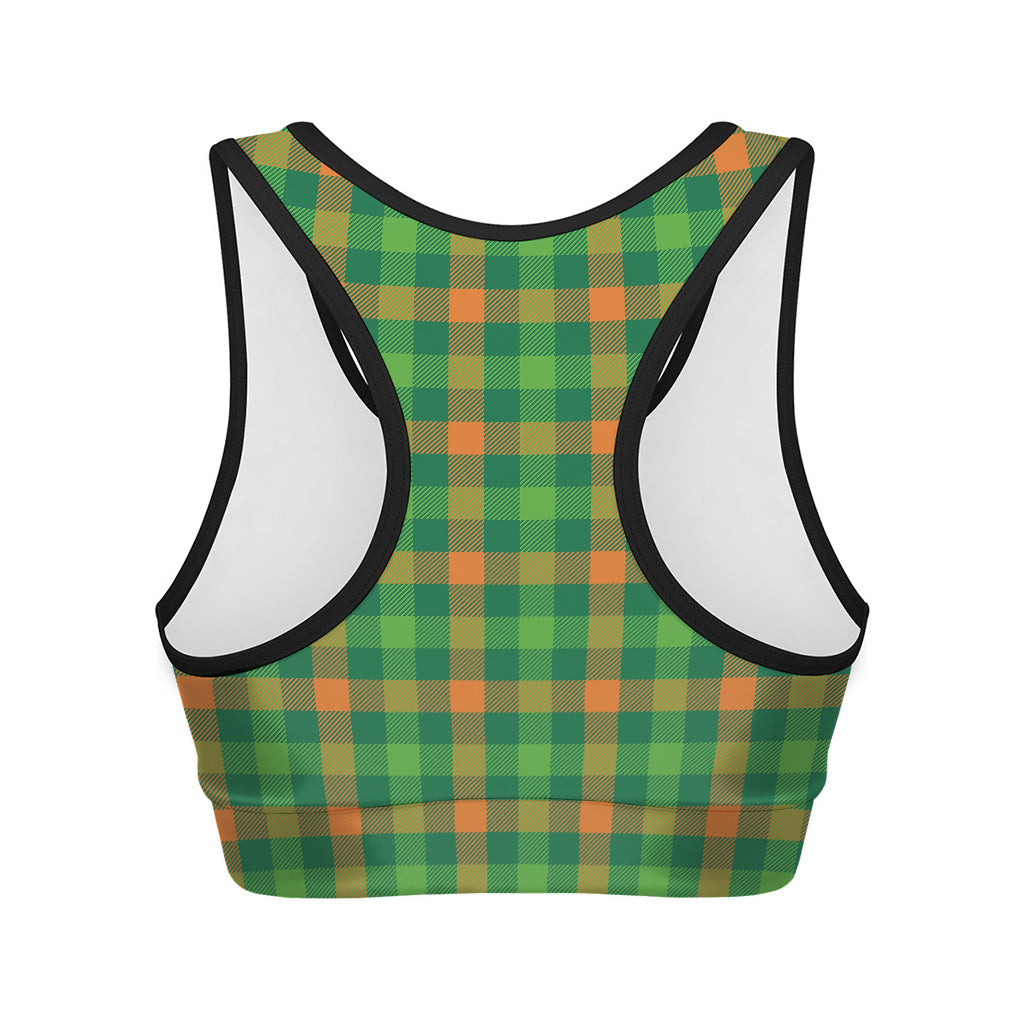 Irish Buffalo Check Pattern Print Women's Sports Bra
