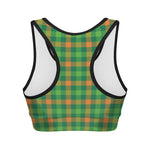 Irish Buffalo Check Pattern Print Women's Sports Bra