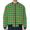 Irish Buffalo Check Pattern Print Zip Sleeve Bomber Jacket
