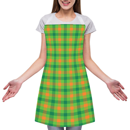 Irish Buffalo Plaid Pattern Print Adjustable Apron