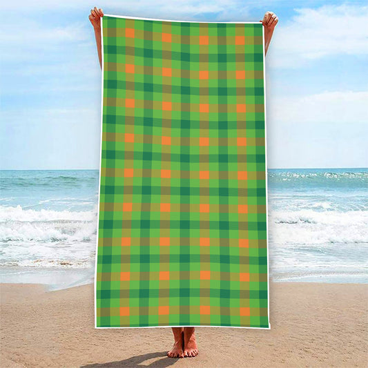 Irish Buffalo Plaid Pattern Print Beach Towel