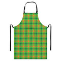 Irish Buffalo Plaid Pattern Print Bib Apron With Pocket