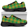 Irish Buffalo Plaid Pattern Print Black Chunky Shoes