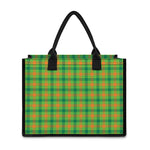 Irish Buffalo Plaid Pattern Print Canvas Tote Bag