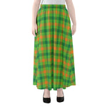 Irish Buffalo Plaid Pattern Print Chiffon Maxi Skirt