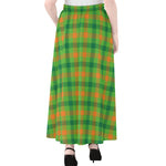 Irish Buffalo Plaid Pattern Print Chiffon Maxi Skirt