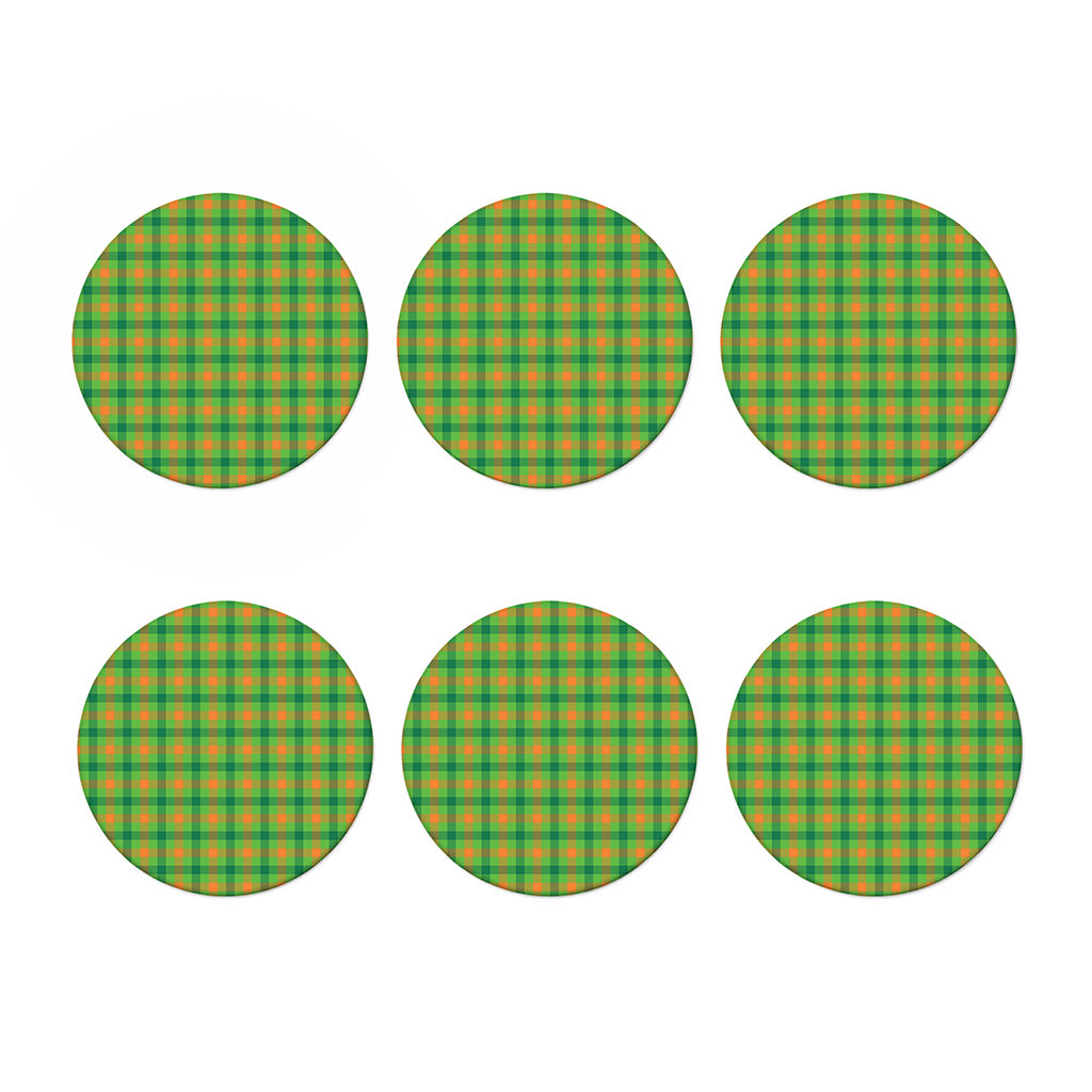 Irish Buffalo Plaid Pattern Print Coaster Set
