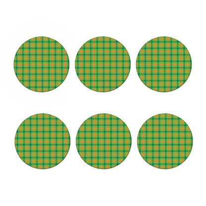 Irish Buffalo Plaid Pattern Print Coaster Set