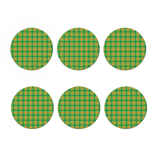 Irish Buffalo Plaid Pattern Print Coaster Set