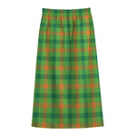 Irish Buffalo Plaid Pattern Print Cotton Front Slit Maxi Skirt
