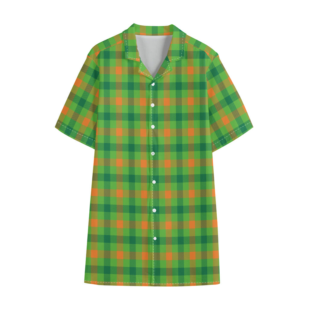 Irish Buffalo Plaid Pattern Print Cotton Hawaiian Shirt