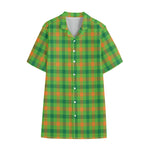 Irish Buffalo Plaid Pattern Print Cotton Hawaiian Shirt