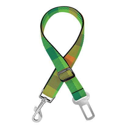 Irish Buffalo Plaid Pattern Print Dog Seat Belt