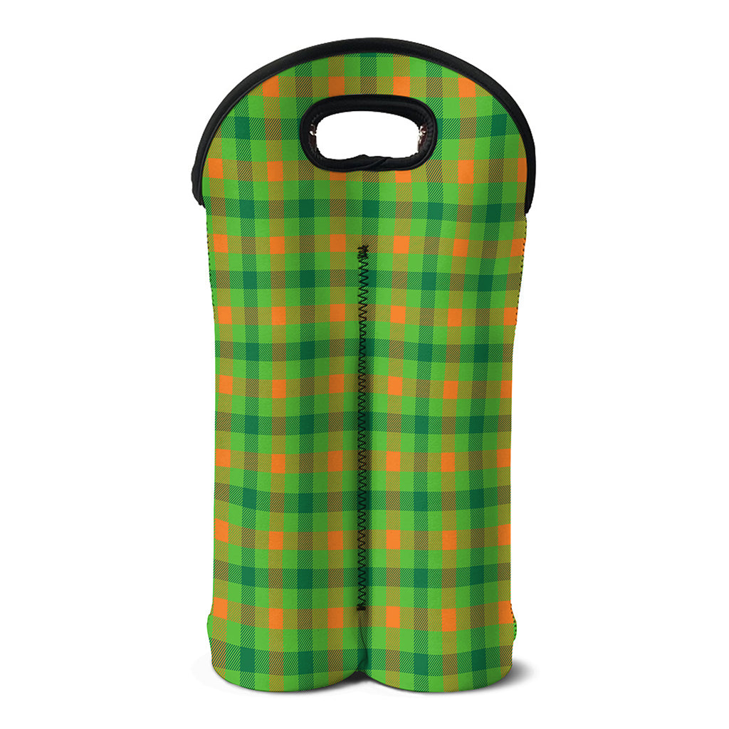 Irish Buffalo Plaid Pattern Print Double Neoprene Wine Tote