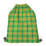 Irish Buffalo Plaid Pattern Print Drawstring Bag