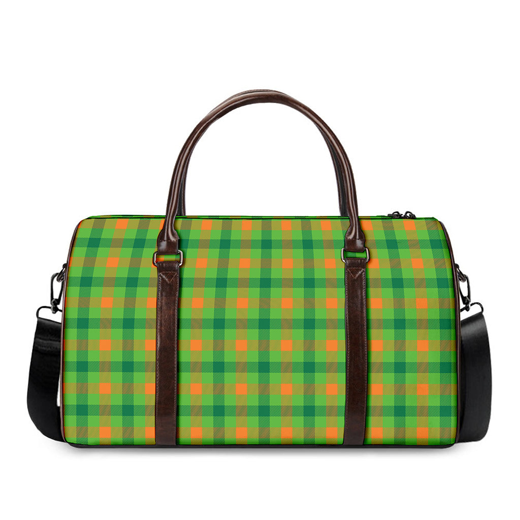 Irish Buffalo Plaid Pattern Print Duffle Bag