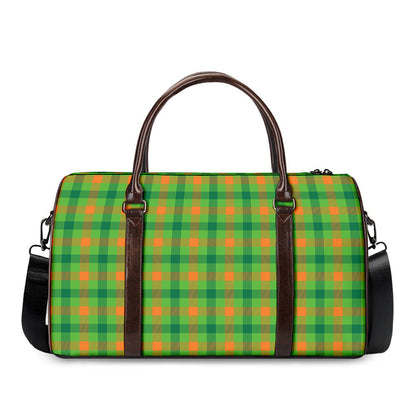 Irish Buffalo Plaid Pattern Print Duffle Bag
