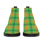 Irish Buffalo Plaid Pattern Print Flat Ankle Boots