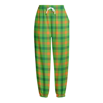 Irish Buffalo Plaid Pattern Print Fleece Lined Knit Pants