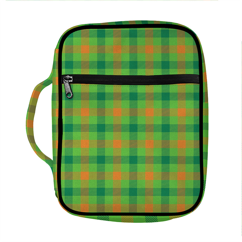 Irish Buffalo Plaid Pattern Print Front Pocket Bible Bag