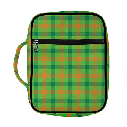 Irish Buffalo Plaid Pattern Print Front Pocket Bible Bag