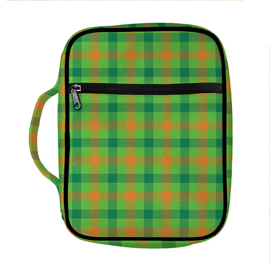 Irish Buffalo Plaid Pattern Print Front Pocket Bible Bag