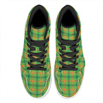 Irish Buffalo Plaid Pattern Print High Top Leather Sneakers