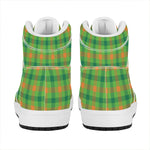 Irish Buffalo Plaid Pattern Print High Top Leather Sneakers