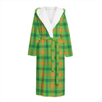 Irish Buffalo Plaid Pattern Print Hooded Bathrobe
