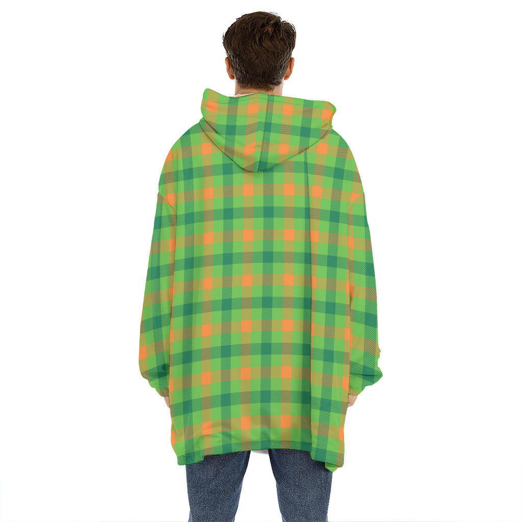Irish Buffalo Plaid Pattern Print Hoodie Blanket
