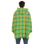 Irish Buffalo Plaid Pattern Print Hoodie Blanket