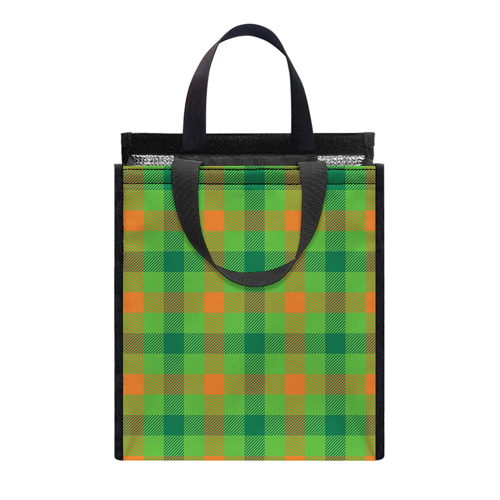 Irish Buffalo Plaid Pattern Print Insulated Lunch Tote