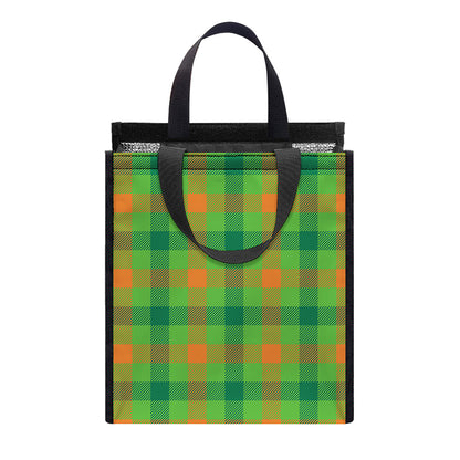 Irish Buffalo Plaid Pattern Print Insulated Lunch Tote
