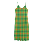 Irish Buffalo Plaid Pattern Print Jersey Midi Cami Dress