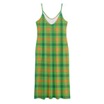 Irish Buffalo Plaid Pattern Print Jersey Midi Cami Dress