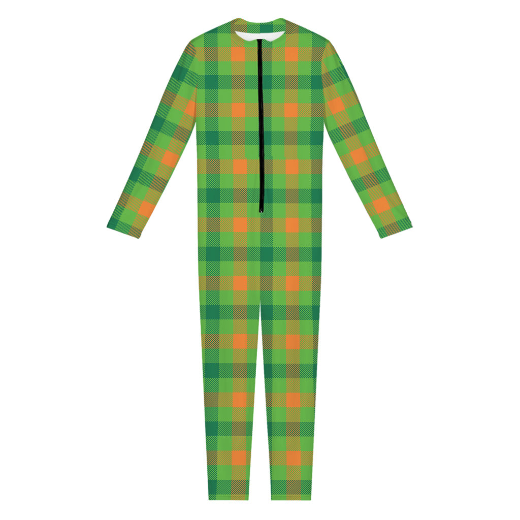 Irish Buffalo Plaid Pattern Print Jumpsuit