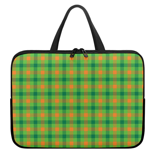 Irish Buffalo Plaid Pattern Print Laptop Sleeve With Handle