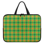 Irish Buffalo Plaid Pattern Print Laptop Sleeve With Handle