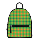 Irish Buffalo Plaid Pattern Print Leather Backpack