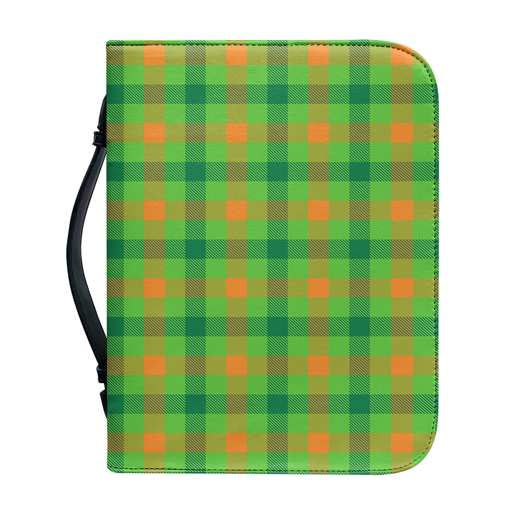 Irish Buffalo Plaid Pattern Print Leather Bible Cover