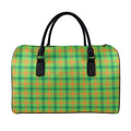 Irish Buffalo Plaid Pattern Print Leather Duffel Bag