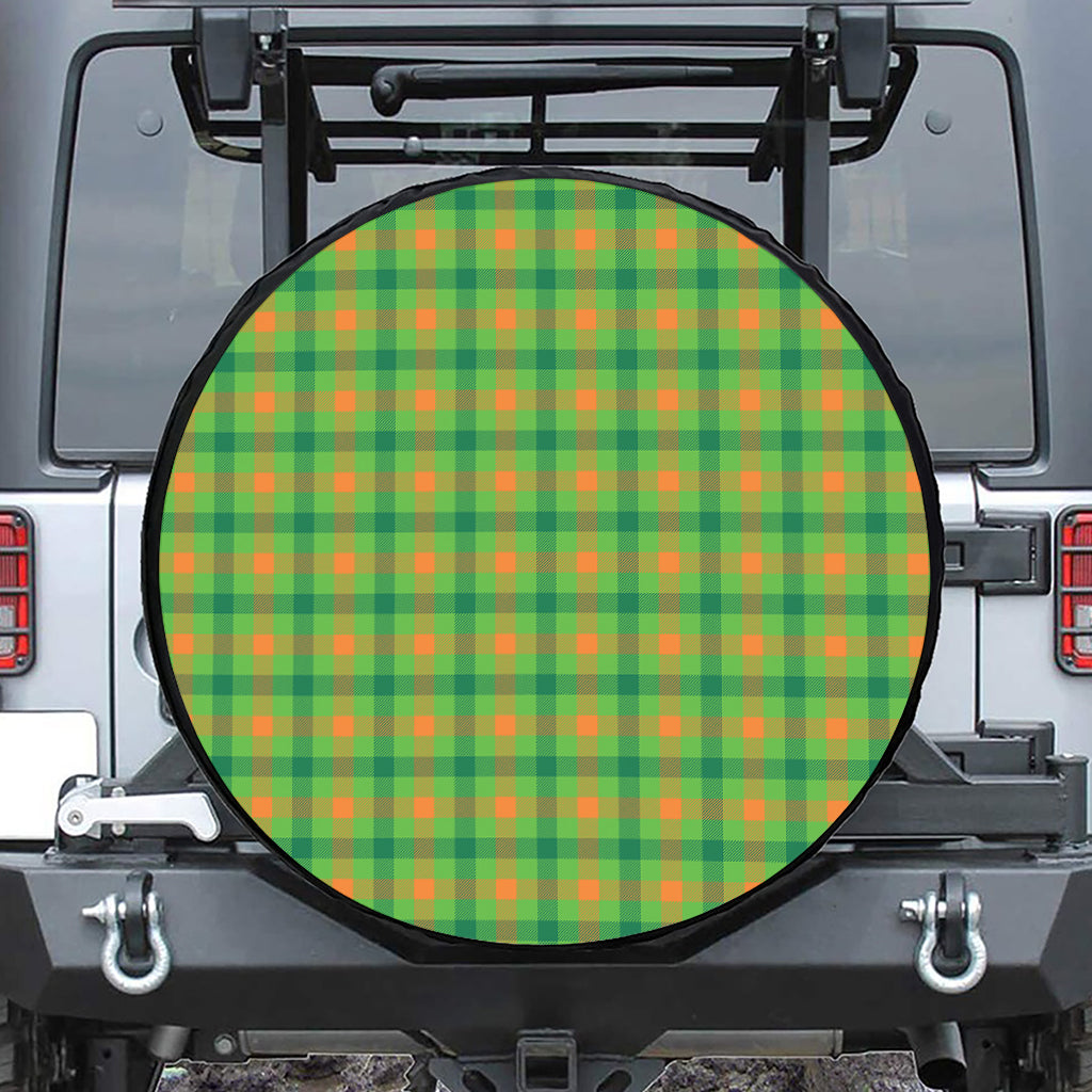 Irish Buffalo Plaid Pattern Print Leather Spare Tire Cover