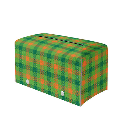 Irish Buffalo Plaid Pattern Print Leather Tissue Box Cover